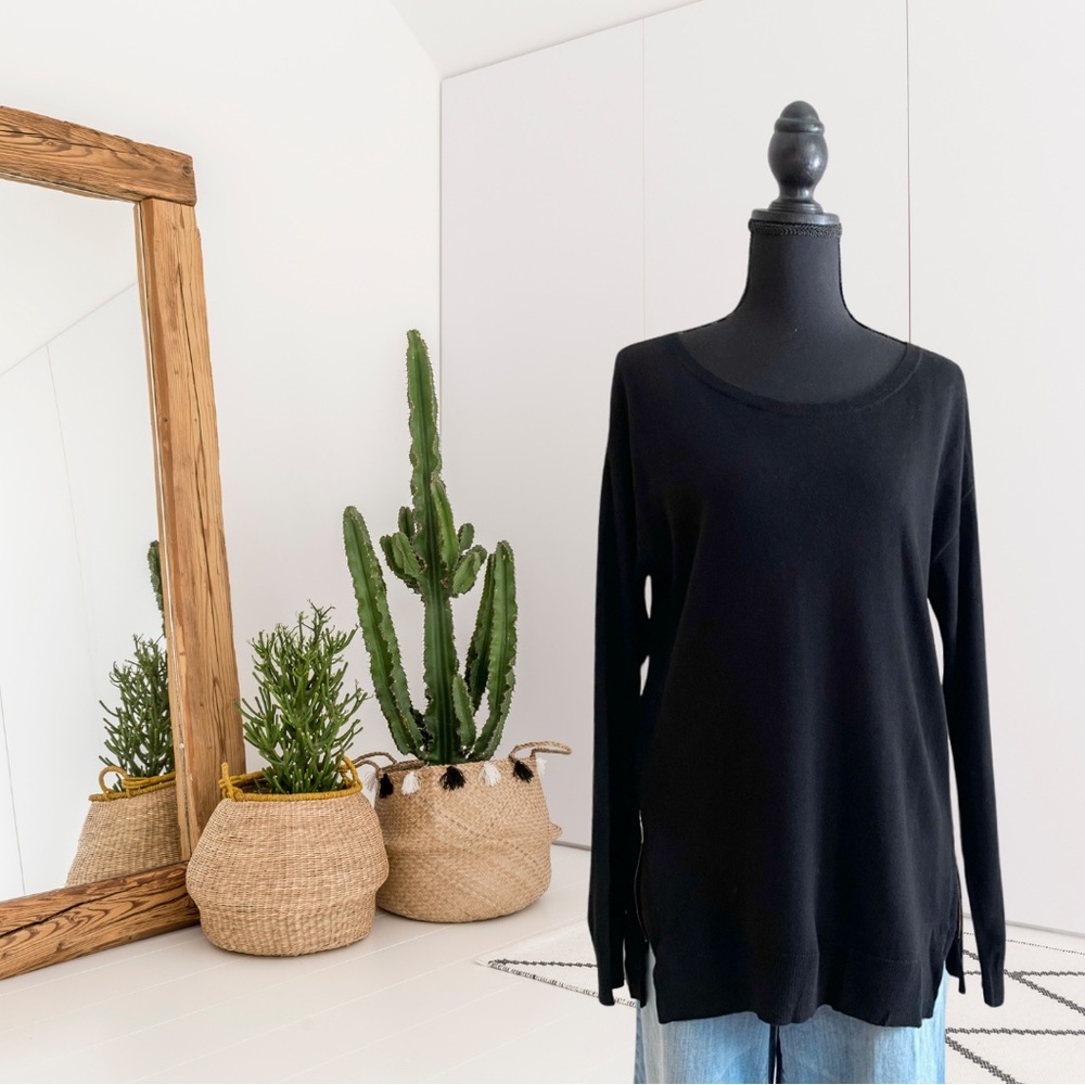 Banana Republic High Side Zip Slits Tunic Knit Sweater